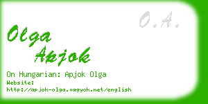 olga apjok business card